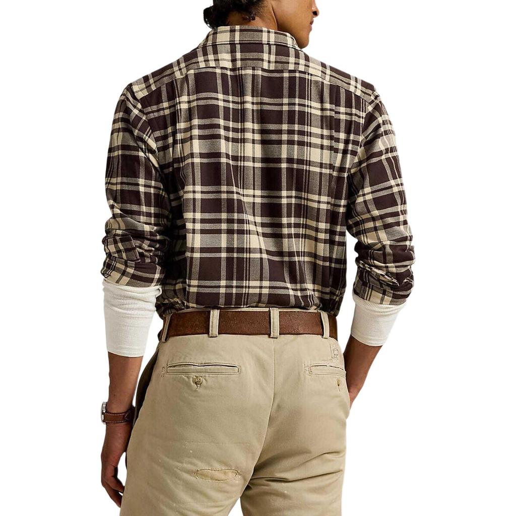 Polo Ralph Lauren Plaid Fleece Stretch Long Sleeve Shirt Men Shirts 710980823-001