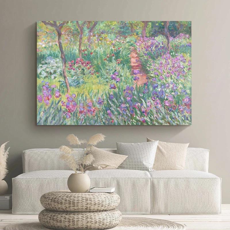 Claude Monet Exhibition Art Posters Canvas Oil Painting Garden Boat Lake Landscape Nature Landscape Wall Art Room Home Decor