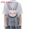Star Cartoon Print Nylon Backpack With Waterresistant Design For Students And Casual Use