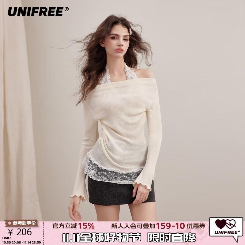 

UNIFREE Off-Shoulder Slim Knit Pullover S