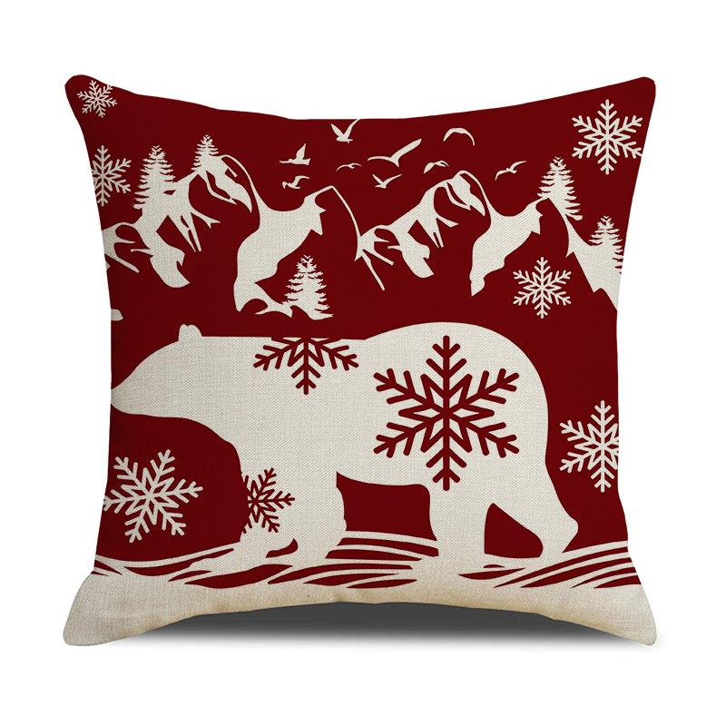 Christmas Pillow Case Elk Print Sofa Cushion Home Bedside Cushion Pillow Case