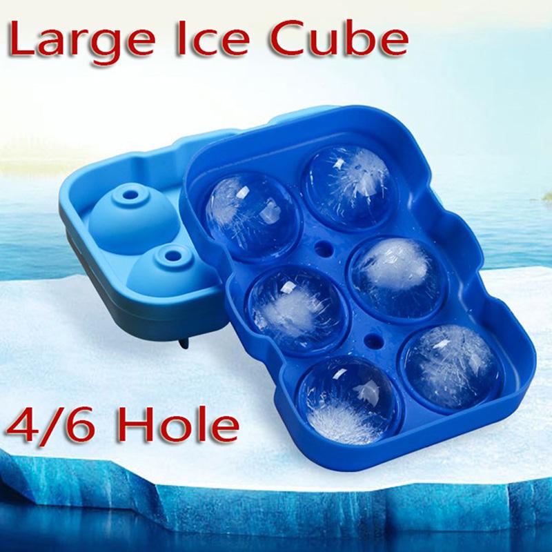 Large Ice Cube Tray Ball Maker Big Silicone Mold Sphere Whiskey Round Mould DIY