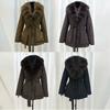 Women's Fox-Print Down Jacket with Large Fur Collar, Short Waist-Cinched Warm Outerwear Jacket, High-Quality Top 2026 New Y2k