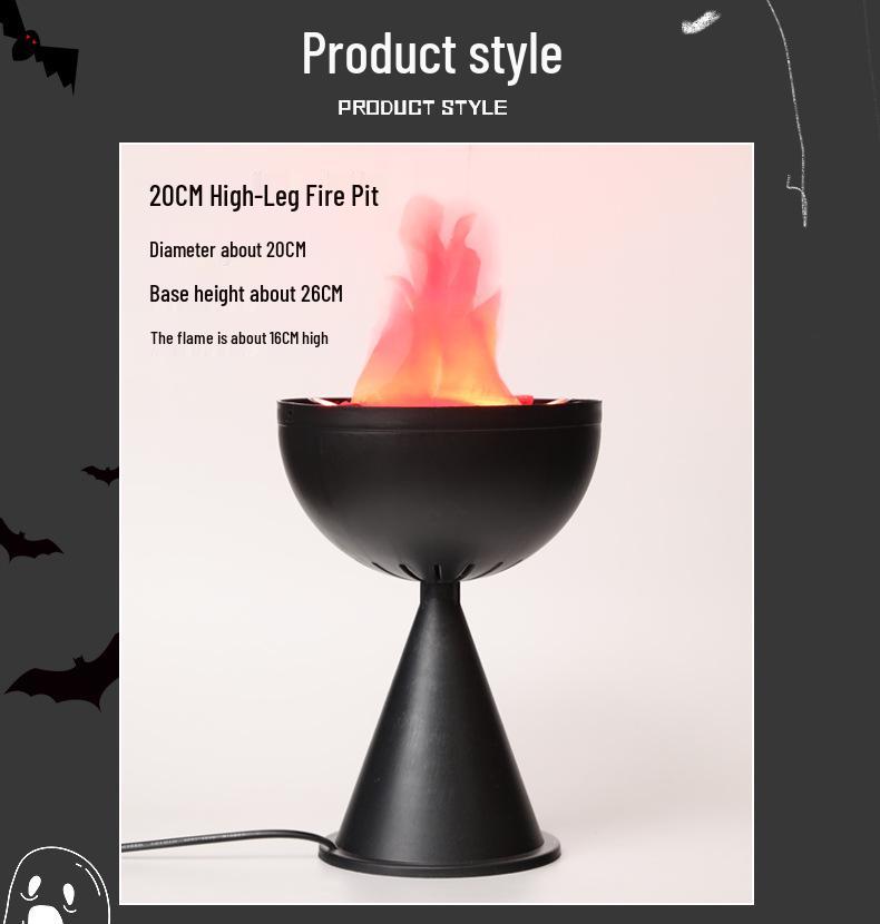 LED Halloween Flammen Feuerstelle Ornamente - Gruselige Hängedekorationen mit künstlichen Flammen für Spukhaus