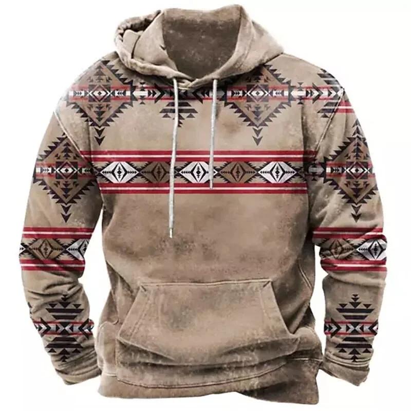 Winter Men's Hoodie Sweatshirt Harajuku Ethnic Wind Graphics Retro Clothes Pullover Shirt Casual Street Loose Casual Hoodie