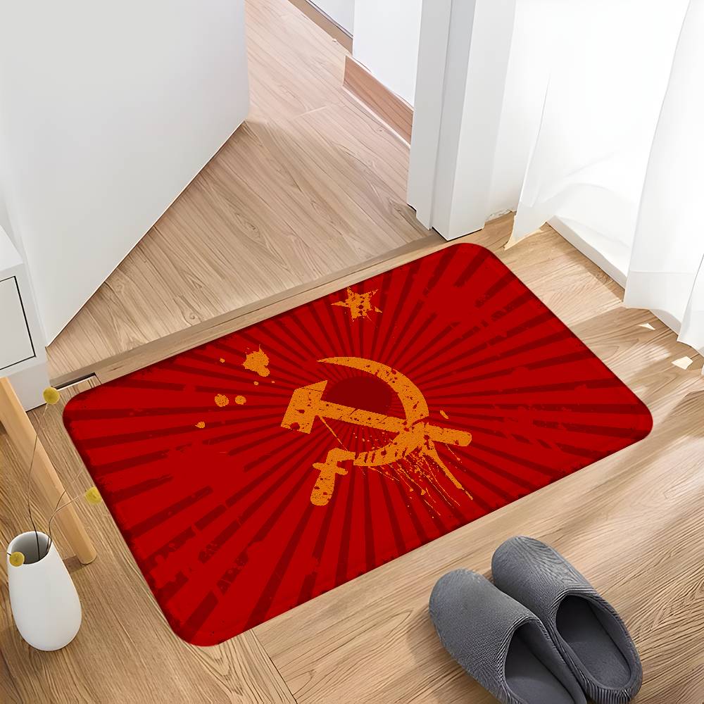 

CCCP USSR Soviet Hallway Carpet Non-Slip Laundry Room Mat Laundry Decor Balcony Child Living Room Toilet Rug 40x60cm