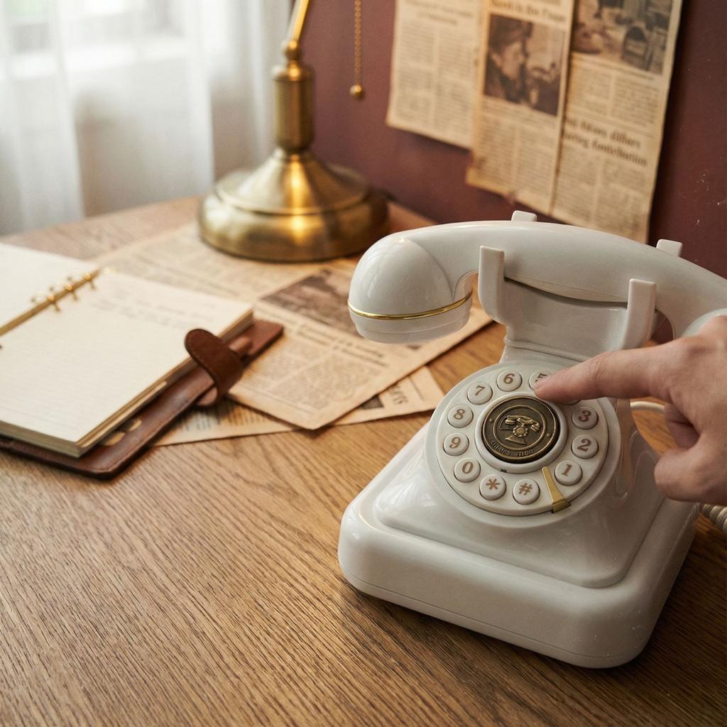 Vintage European Wired Landline Phone