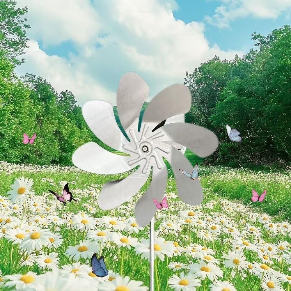 Stainless Steel Metal Windmill Rotating Decorative Stake New Decorative Windmill  Garden