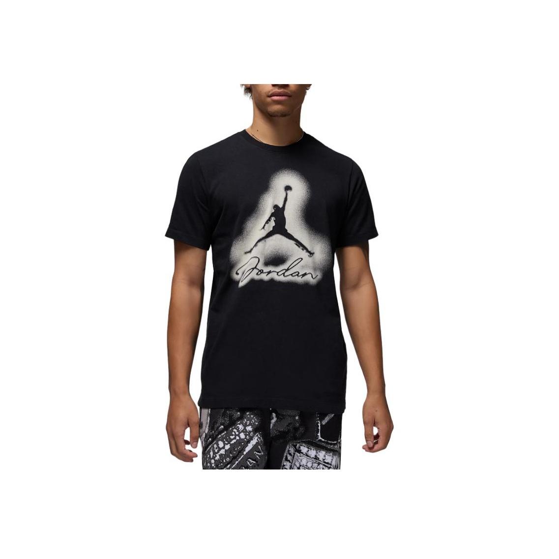 Jordan Graphic Print Crew Neck Short Sleeve T-Shirt Men tops Black HJ2330-010 S