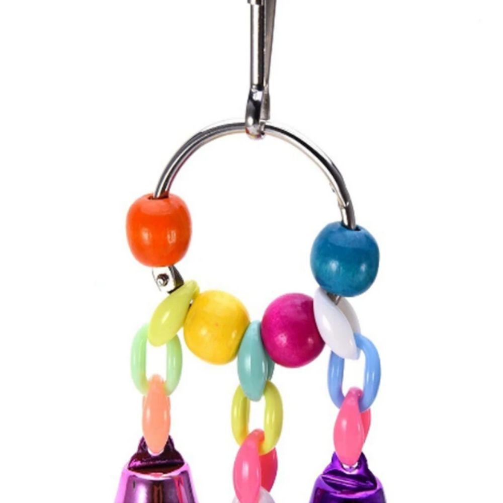 Metal Bird Ring Bell Hanging Parakeet Chew Toy Parrot Hanging Swing Chain Toy  Playing