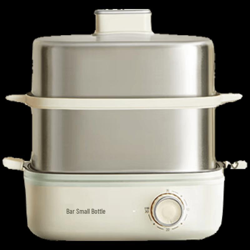 Bear Double-Layer Stainless Steel Egg Boiler and Steamer CN plug (adapter included)