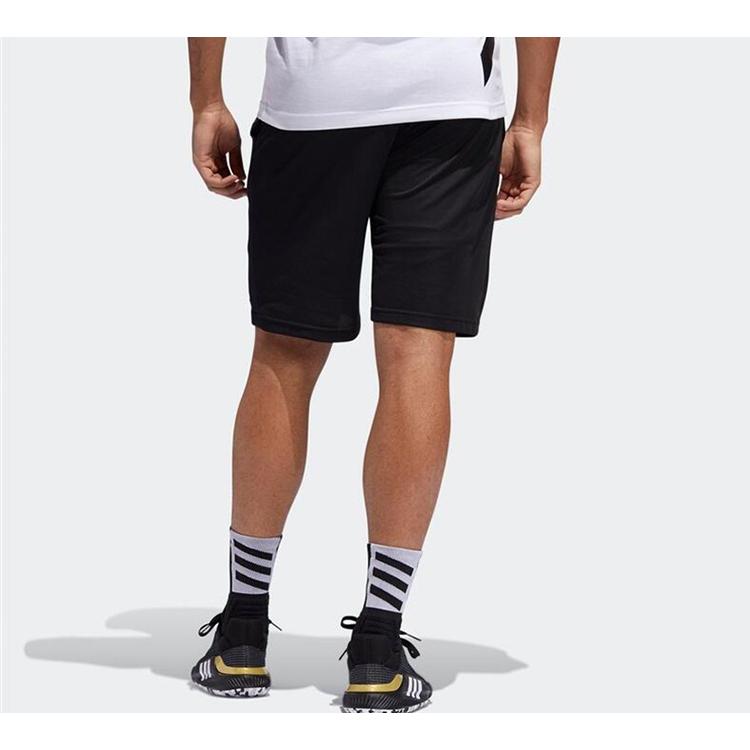 Adidas Basketball Shorts Men's Black Moderate Straight Fit Pants DX6656