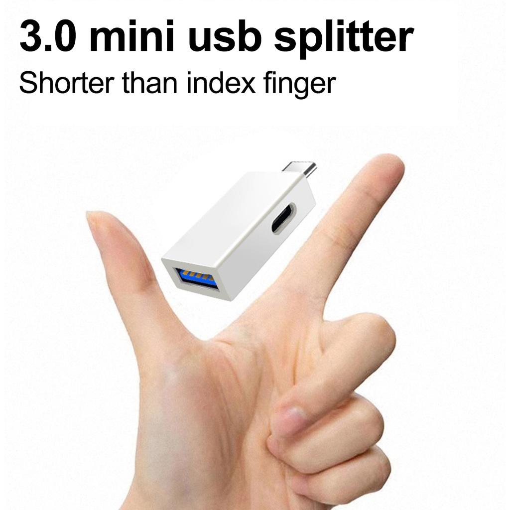 FONKEN Wielofunkcyjny adapter OTG 2 w 1 z USB-C na USB3.0/USB2.0 Type-C konwerter ładowania dla Huawei Samsung