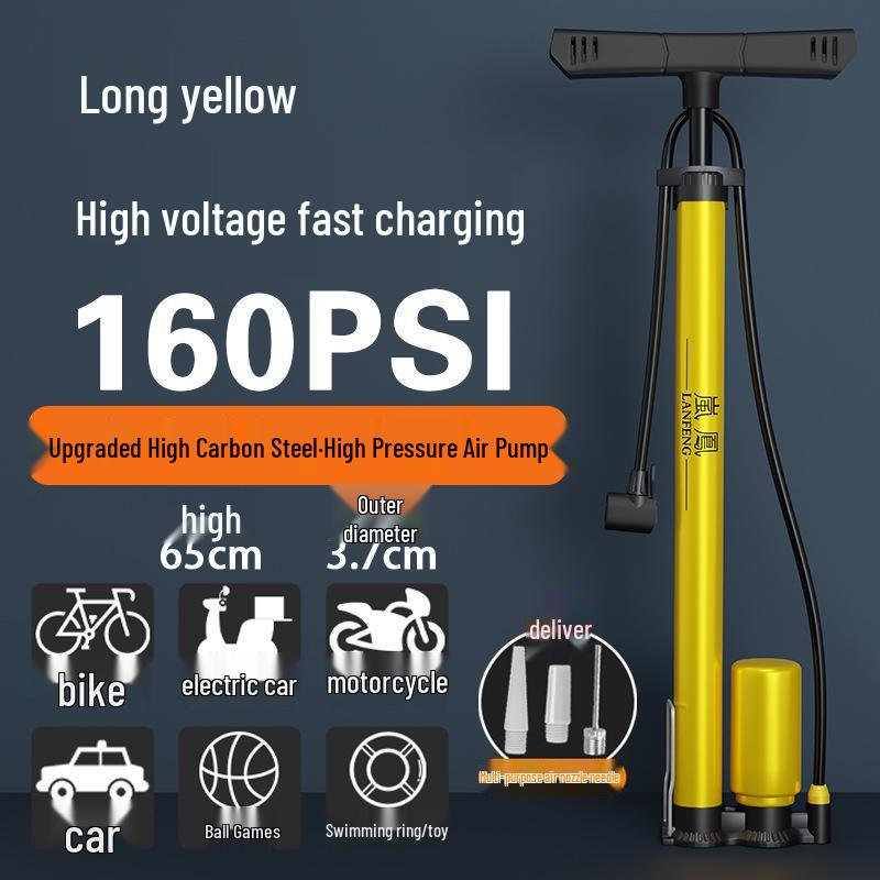 Universal High-Pressure Air Pump for Bikes, Cars, and Basketballs with Inflation Cylinder