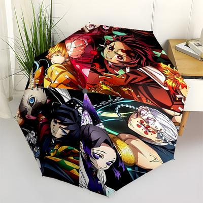 1 Stück Anime-Charaktere Automatischer Klappschirm - Tragbares Dreifach faltbares Design mit Eisenrahmen, Perfekt für Fans, Reisende, den täglichen Gebrauch und als Geschenk!Q024