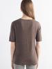 Women's Slim Fit Wool V-Neck Short Sleeve Basic T-Shirt