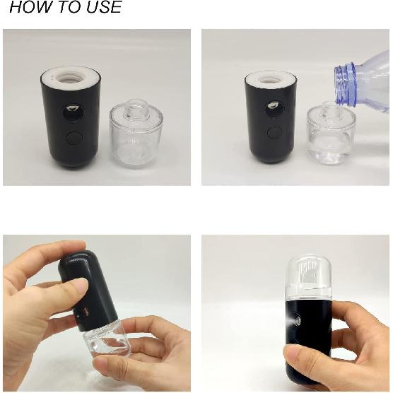 2Pack Kingsmile Facial Mister, Portable Face Mister, Cool Nano Mist Sprayer for Face Hydrating, Mini Handy Mister for Eyelash Extensions with 1oz