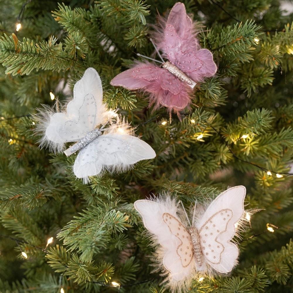 Glitter Artificial Butterfly Sequins Butterfly Tree Decoration  Home Decoration