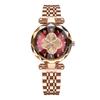 Orologio da Polso da Donna al Quarzo Quadrifoglio Vetro Sfaccettato Bracciale in Acciaio Inossidabile Orologio da Polso Moda Numeri Arabi Orologio Elegante