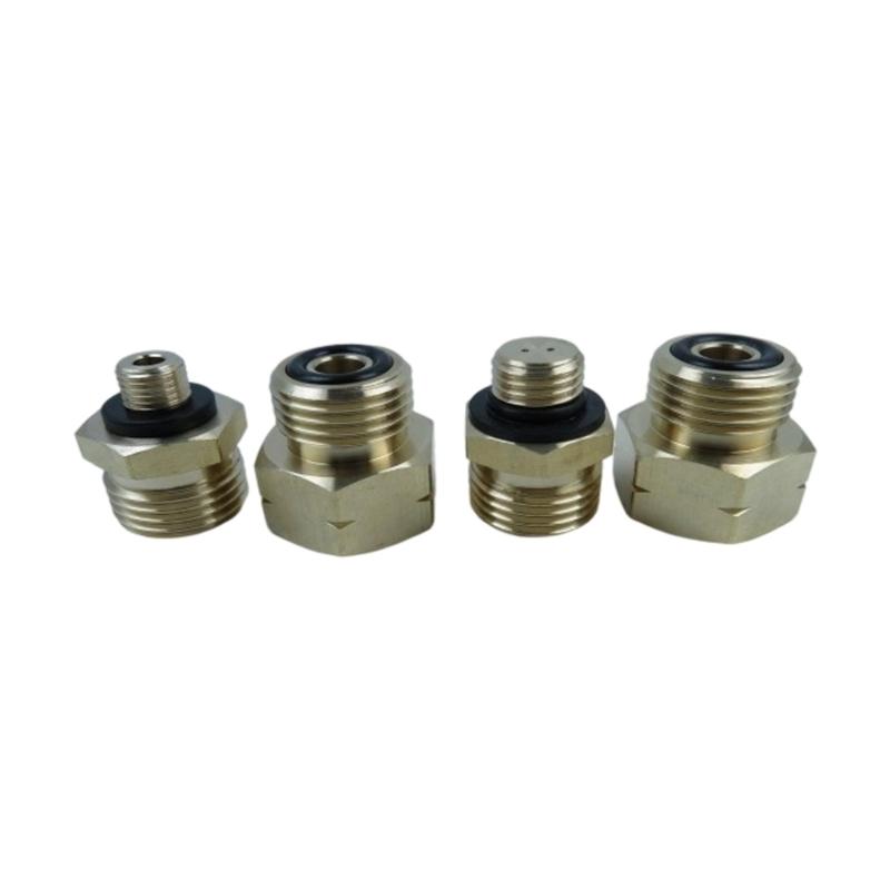 4Pcs Corrosion Resistant Gas Cylinder Connection Adapter Brass Hexagonal Connector Universals Fitting Refill Adapter