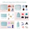 Twill 8-piece Multi-purpose Travel Storage Bag Set for Clothes & Toiletries