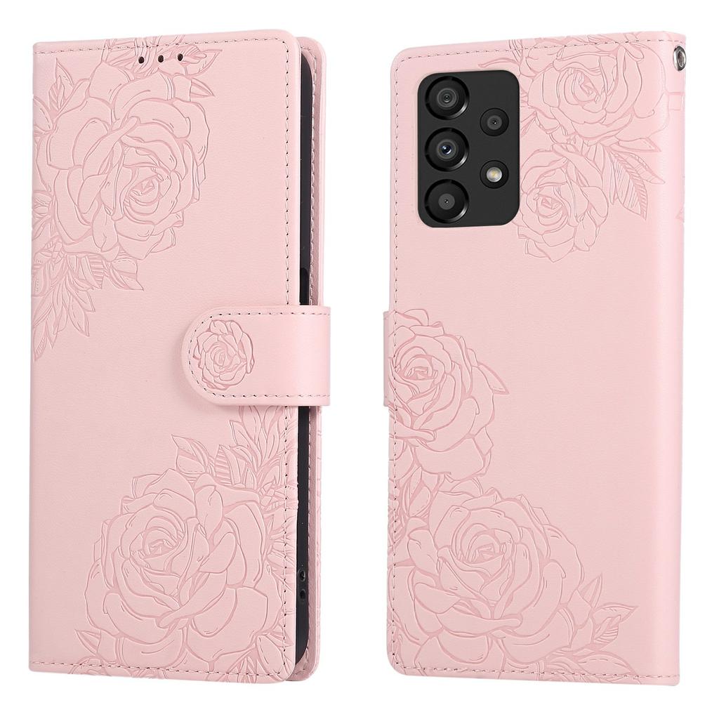 For Samsung Galaxy A23 5G (Global Version)/A23 4G Case Rose Flower PU Leather Wallet Phone Cover with 3 Card Slots