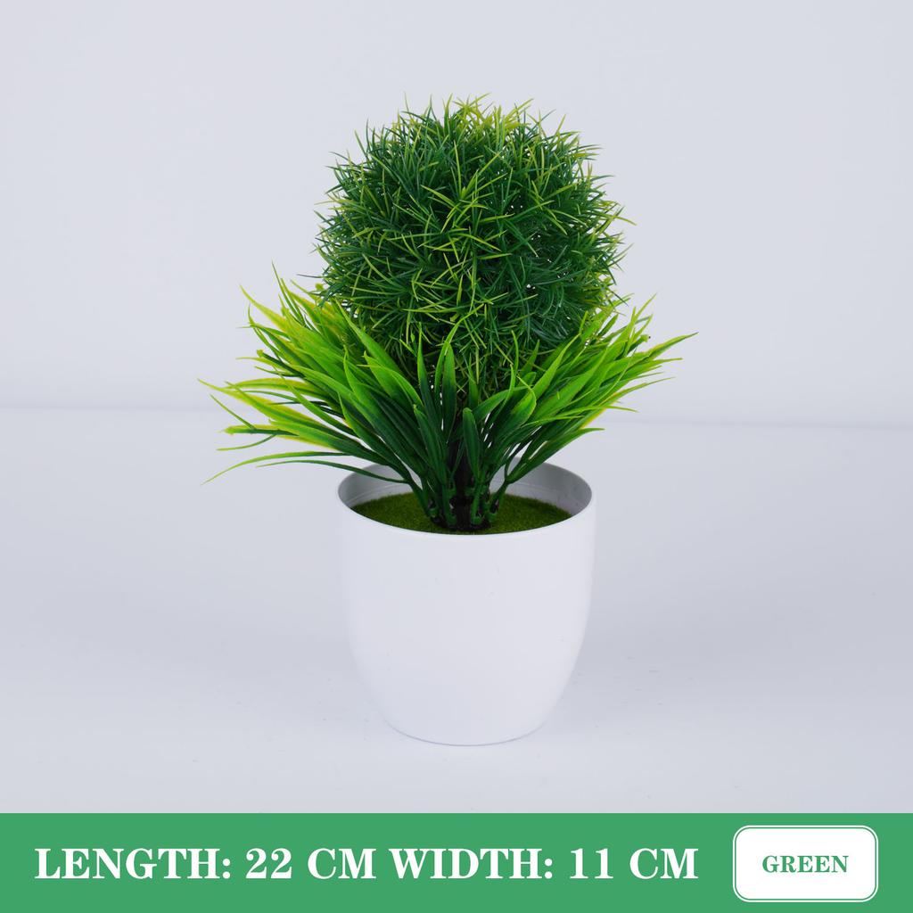 Künstliche Grüne Pflanzen Bonsai Tisch Topfpflanzen Ornamente Simulation Topfpflanzen Kunstblumen für Hotel Büro Zuhause Gartendekor