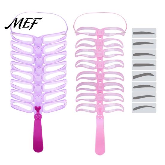 Easy Brow Shaping Tool 1/2 Sets Eyebrow Stencil Kit, 8 Shape Template with Handle & Portable Headband, Reusable Drawing Guide Tools for Women Beginner