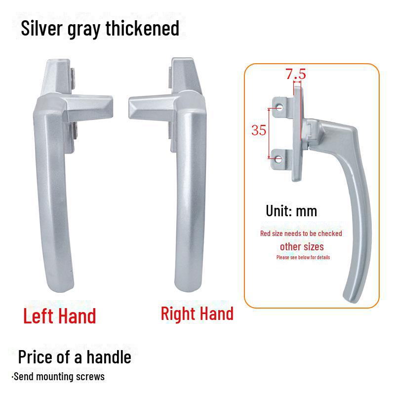 38-Type Aluminum Alloy Window Handle with 7-Shaped Lock Buckle for Doors, Casements, and Curtains