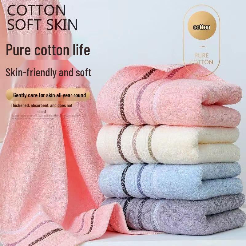 Extra Large Long-Staple Cotton Face Wash Towel - Thick, Soft, and Skin-Friendly