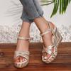 Fashion Summer Cross Strap Sandals for Women Roman Style Fish Mouth Thick Bottom Sandal Slippers Casual Wedge High Heels Sandales Femme
