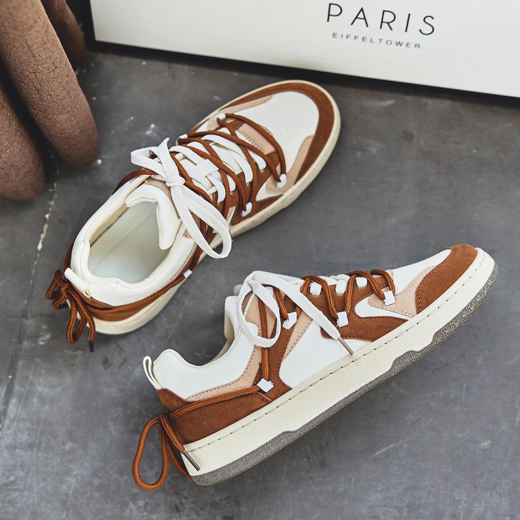 Hong Kong Style Design Low-top Casual Sneakers Men's Retro Footwear Male Trendy Shoes