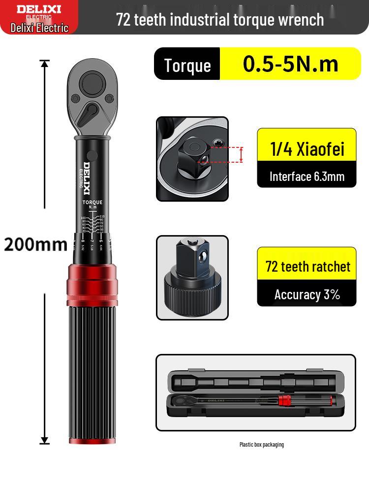 Delixi Adjustable High-Precision Torque Wrench for Auto Repair and Spark Plugs
