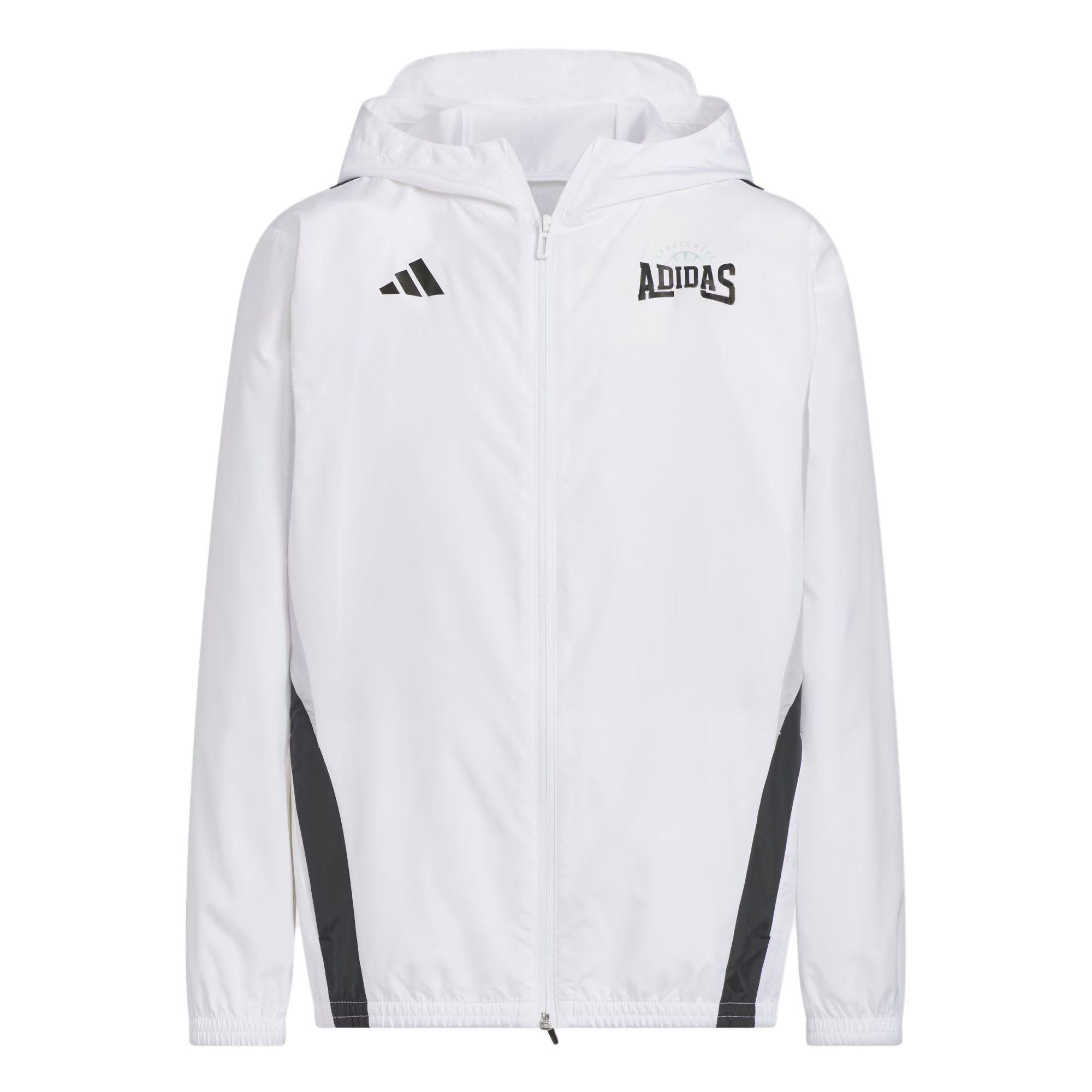 Adidas Jacket Hooded SPORTSWEAR WOVEN White/Black KC1553 128