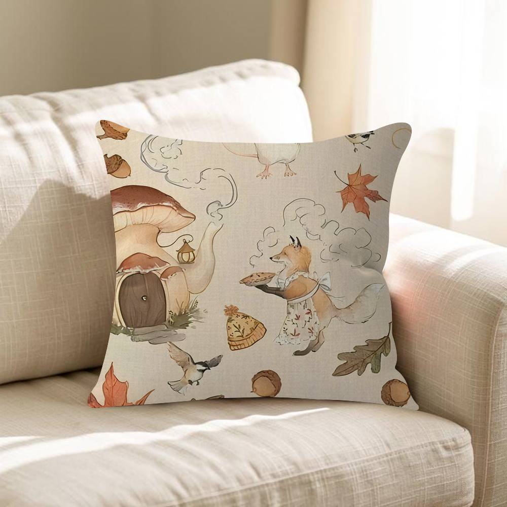 Cartoon Animal Bear Fox Squirrel Cushion Cover 30x50 Polyester Sofa Cushion Decorative Throw Pillows Home Decoration Pillowcover