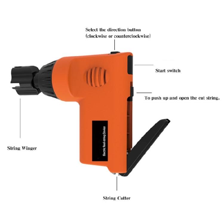 Automatic Guitar String Winder Machine High Strength Plastic Electric String Changer With Battery Operations