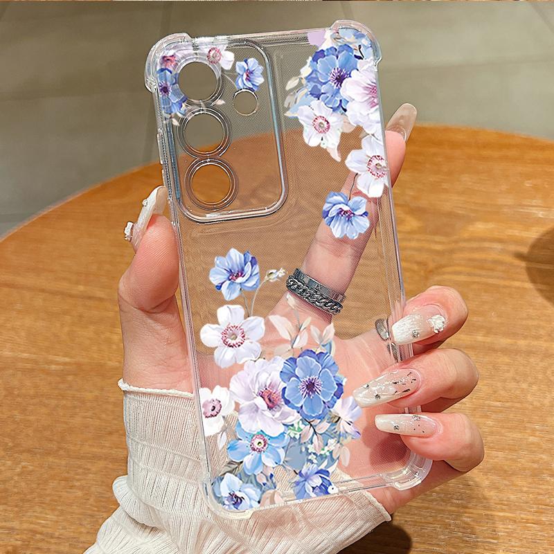 Small Flower Pattern Phone Case For Samsung Galaxy A57 A37 A17 A56 A16 A55 A36 A26 A15 A35 A54 A53 Clear Shockproof Soft Cover