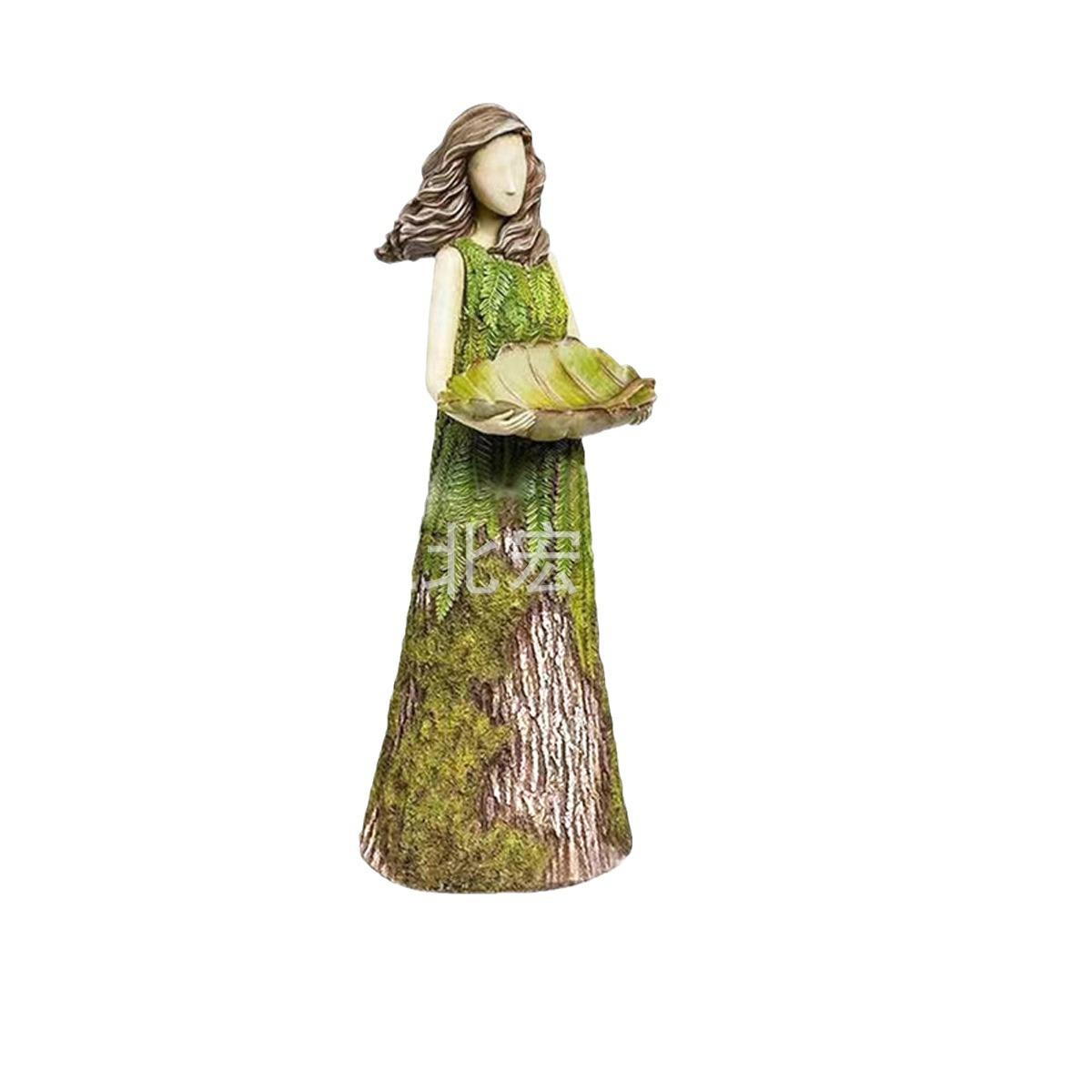 

1 шт. Пасторальная лесная муза смоляная декоративная статуэтка, украшение для дома и сада, украшение для сада зелёный