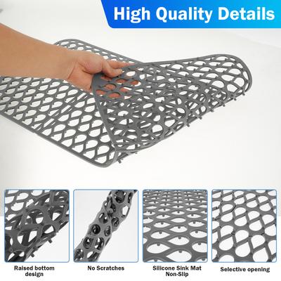 1/2Pcs Silicone Sink Mats Heat-Resistant Countertop Protectors Anti-slip Foldable Sink Drain Mat Kitchen Sink Dishes Drying Pad