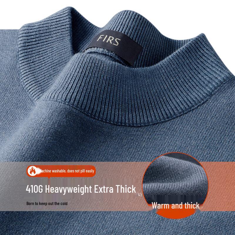 Shanshan Men's Heavyweight Machine Washable Thermal Half-High Neck Knit Sweater