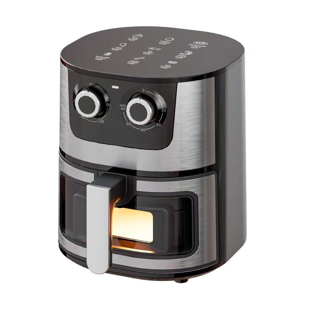Smart Stainless Steel Air Fryer with Visual Display - Large Capacity, US Standard