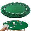 Felt Card Table Game Cover Round Tablecloth Poker Table Cover  Game Table Topper Mat Elastic Card Game Table Protector