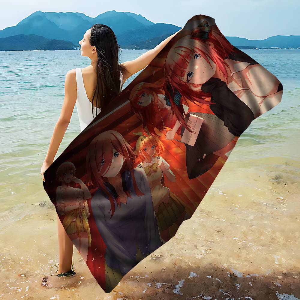Anime The Q-Quintessential Q-Quintuplets Beach Towel Colorful Bath For Girl Microfiber Quick Dry Sand Free Beach Spa Gym Pool