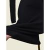 Black Early Autumn Slim Fit Waist-Controlled Base Knitted Dress