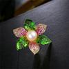 Elegant Fashion Flower Pearl Brooches For Women Girls Rhinestone Suit Coat Clothing Jewelry Accessories Gifts