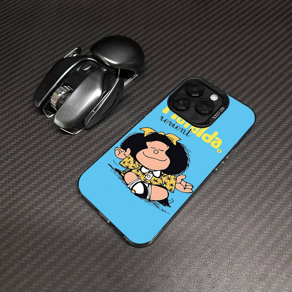 Cartoon M-MafaldaS Anime Phone Case Color Silver Shell For LPhone 17 16 16e 15 14 13 12 11 Pro Max Plus