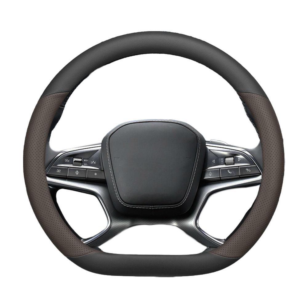 Ultra-thin Steering Wheel Cover For BYD Sealion 7 Breathable & Non-slip Wear-resistant Leather Steering Wheel Cover
