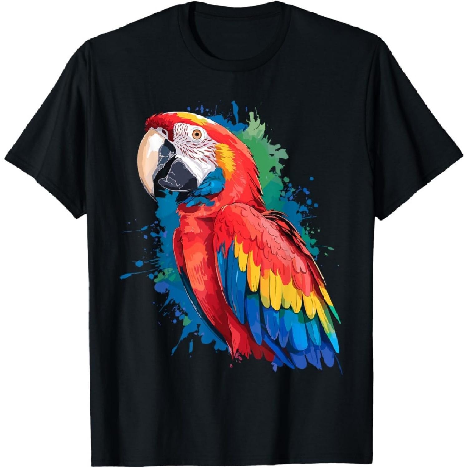 Cool Parrot Art For Men Women Girls Parrot Bird Lovers T-Shirt(1) S