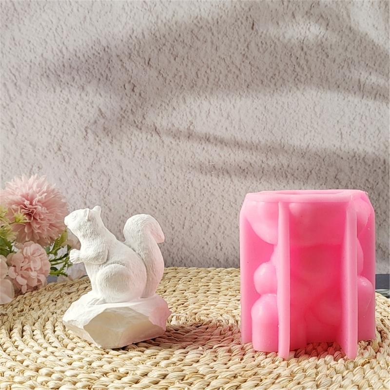 Easy To Clean Silicone Candle Molds Fondant Moulds Squirrel Shape Resin Project Moulds Silicone Texture for Candle