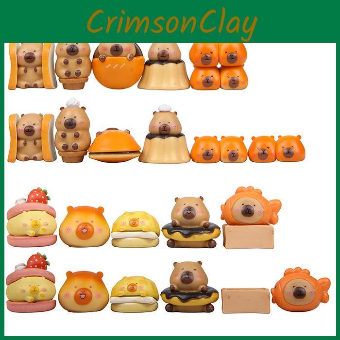 Capybara Essen Themen Brot Miniaturgarten Dekor Mit PVC-Material Für Zuhause Büro Und Geschenkvergabe